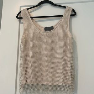 Anthropologie Sunday in Brooklyn Rhinestone Mesh Tank Size M